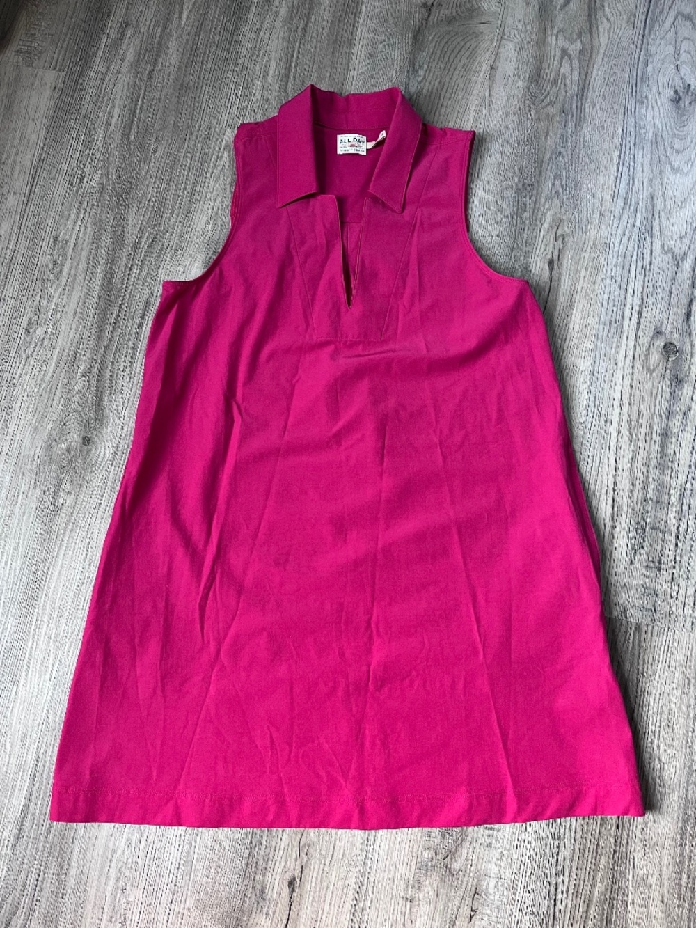 Faherty All Day Polo Dress Sleeveless Pockets Pink Women’s small